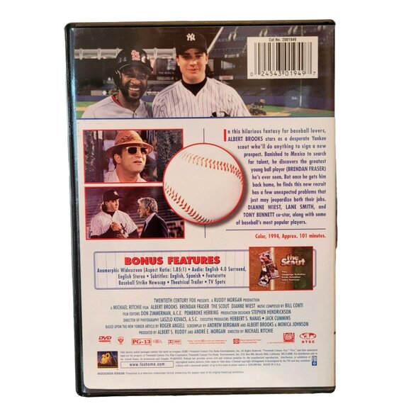 The Scout Albert Brooks, Brendan Fraser Comedy Baseball Movie DVD - 4248dvd - Picture 2 of 2
